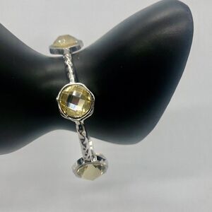 Marlyn Schiff Silver-tone/Simulated Citrin Gem